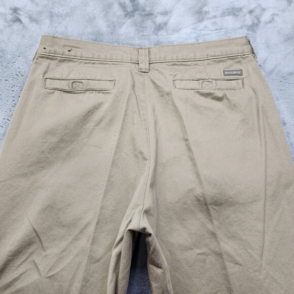 Vintage Woolrich Pants Mens 34/30*‎ Tan Khaki Flat Front Straight Cotton Casual - Picture 4 of 13